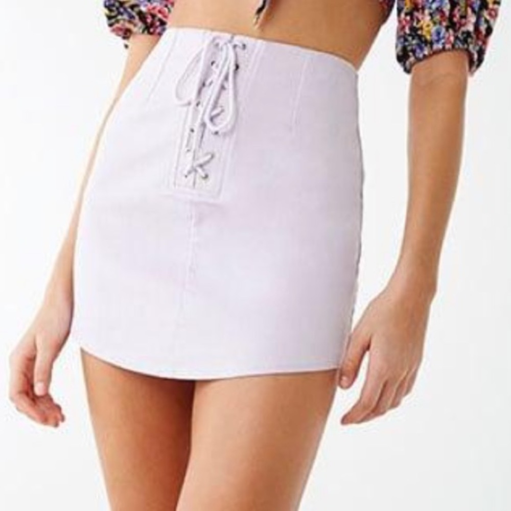 NWT Lace-up Lilac Skirt